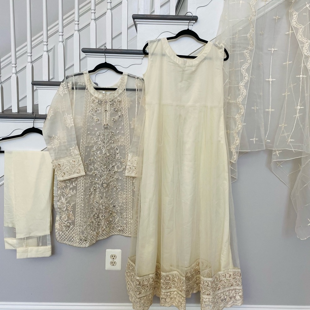 Pakistani indian designer 4pc maxi dress new